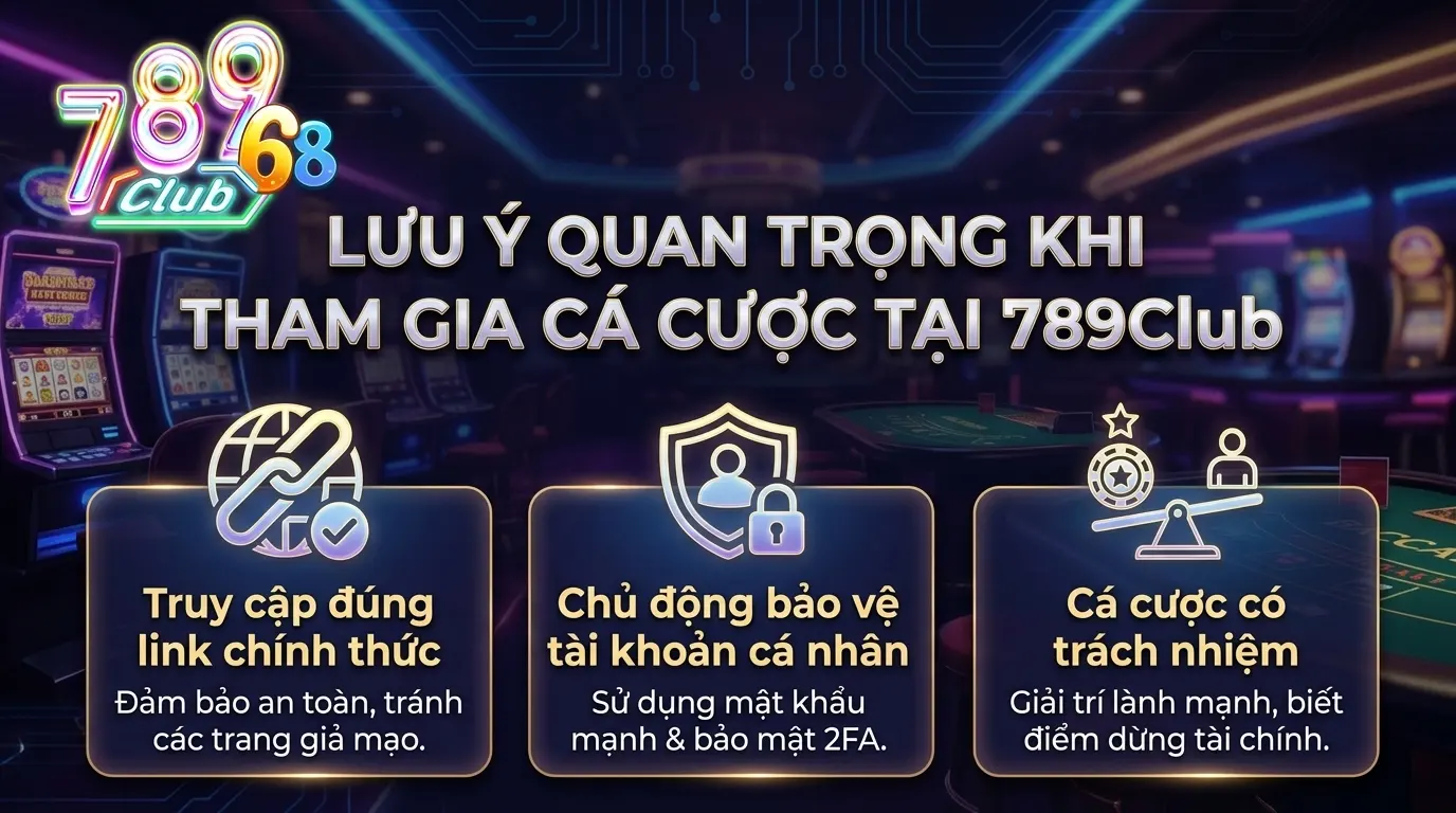 789CLUB 11 789club Những lưu ý quan trọng khi tham gia cá cược tại 789 Club